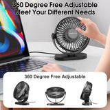 USB Fan Portable Desktop Wall Mounted Mini Electric Fan Mute 3 Speed Adjustment Air Circulator For Home Desk Office