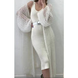 Cardigan Women Knitted Open Stitch Cardigan Sweater for Women Autumn Winter Solid Fashion Front Pocket Long Sweater Coat Loose