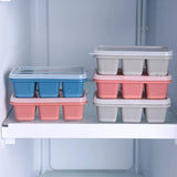 Silicone Ice Cube Trays with No-Spill Lids, Easy-Release, for Freezer, Whiskey, Cocktails, Baby Food, and Drinks - 6 Cubes