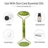 Natural jade roller massager, scraping board,foot massage roller,facial lifting and anti-wrinkle double-head scraping jade stone