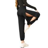 High Waist Leggings Women High Slit Hippie Haren Pants Sport Fitness Running Yoga Pilates Joggers Casual Trousers Tapered Pants