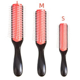 9-Row Detangling Hair Brush Detangler Hairbrush Scalp Massager Straight Wet Comb for Women Men Salon Curly hair brush