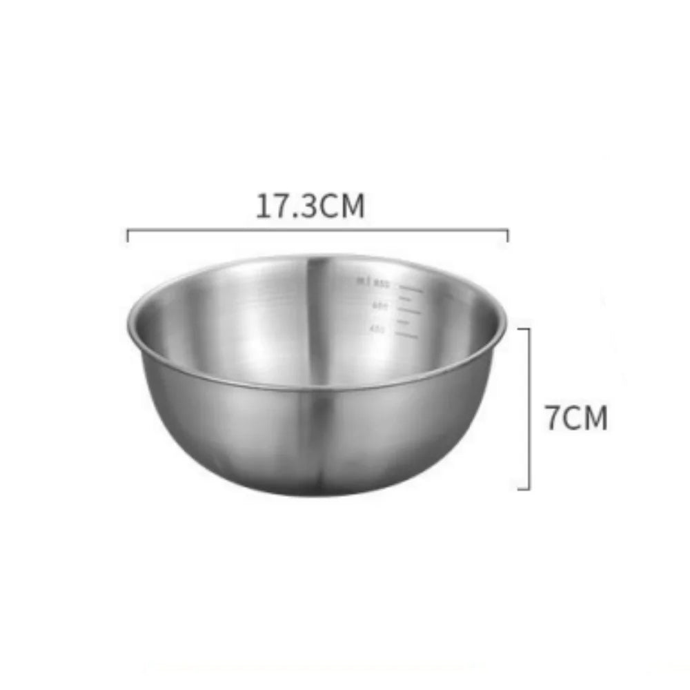 1-3 Stainless Steel Bowl Set with Scale for Cooking Baking Food Storage Large Capacity Mixing Bowls for Home Kitchen Essentials