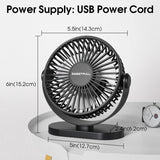 USB Fan Portable Desktop Wall Mounted Mini Electric Fan Mute 3 Speed Adjustment Air Circulator For Home Desk Office