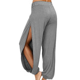 High Waist Leggings Women High Slit Hippie Haren Pants Sport Fitness Running Yoga Pilates Joggers Casual Trousers Tapered Pants