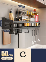 Kitchen Organizer Shelf Wall-mounted Spice Storage Rack Kitchen Knife Holder Wall Seasoning Chopstick Spoon Shovel Storage
