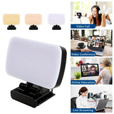 Video Conference Selfie Ring Lamp Light For iPad Laptop PC Webcam Studio LED Dimmable Lighting With Clip For Youtube Live Stream