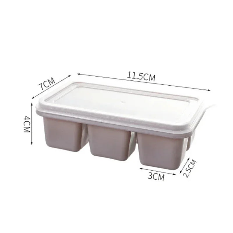 Silicone Ice Cube Trays with No-Spill Lids, Easy-Release, for Freezer, Whiskey, Cocktails, Baby Food, and Drinks - 6 Cubes
