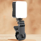 Professional Clip On Phone Ring Light with 10 Brightness Levels USB Rechargeable Portable Selfie Fill Light for Live Streaming