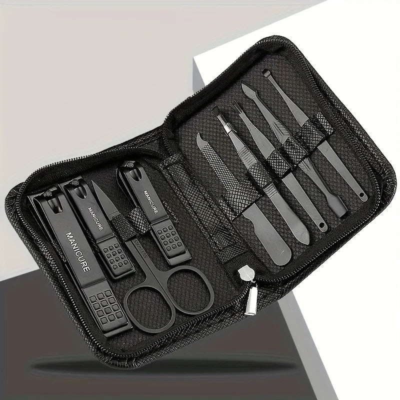 6/9Pcs Set Stainless Steel Manicure Set Portable Beauty Kit with Nail Clippers Scissors Files Ideal Nail Clipper Tools