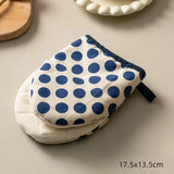 Style Polka Dot Heat-Resistant Oven Mitts for Home Use,Japanese Microwave Safe Gloves kitchen gloves heat resistant gloves