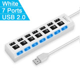 High Speed 4/7 Ports USB HUB 2.0 Adapter Expander Multi USB Splitter Multiple Extender with LED Lamp Switch for PC Laptop