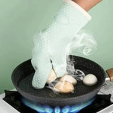 Premium Silicone Oven Mitts: Heat Resistant, Anti-Slip Dots, Hangable & Easy Clean for Cooking, Baking