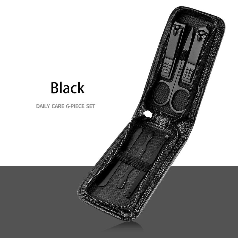 6/9Pcs Set Stainless Steel Manicure Set Portable Beauty Kit with Nail Clippers Scissors Files Ideal Nail Clipper Tools