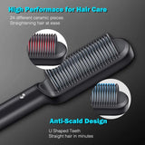 

Hair Straightener Brush Hot Comb Ionic Straightening Brush with Anti Scald Fast Ceramic Heating Portable Hot Straightening Comb

