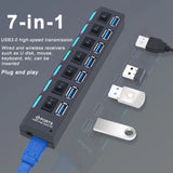 

USB Hub 3.0 Hub USB 3 USB 2.0 Multi USB Splitter Power Adapter 4/7 Port Multiple Expander 2.0 with Switch for PC Accessories

