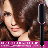 

Hair Straightener Brush Hot Comb Ionic Straightening Brush with Anti Scald Fast Ceramic Heating Portable Hot Straightening Comb

