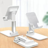 

Adjustable Phone Stand for Desk – Foldable Tablet Holder, Sturdy Portable Cradle for Most Phones &amp; iPads


