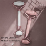

Face And Neck Massager Roller and Guasha Board Resin Non-rose Crystal Jade Roller Beauty Double-ended Massage Skincare Tools

