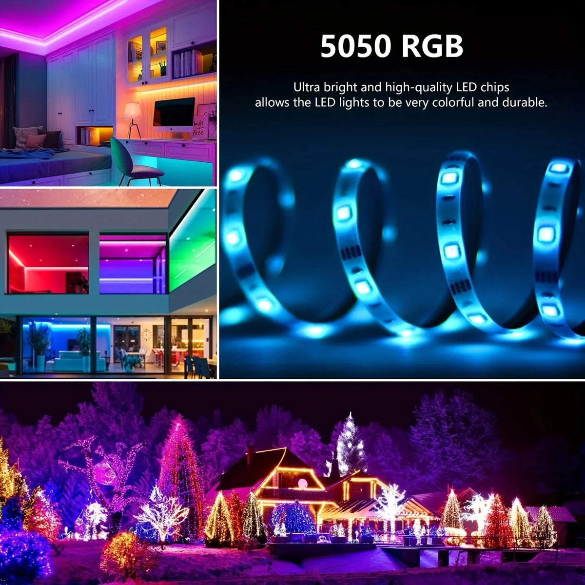 Led Strips Lights For Room Smart Wifi Led Strip Alexa 5050 Rgb Led Tape Strips 5m 10m 15m 30m Music Sync Gaming Room Decoration