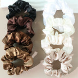

8Pcs/set Bright Color Silk Hair Scrunchies Women Y2K Solid Color Elastic Hair Bands Ponytail Holders Hair Rope Hair Accessories

