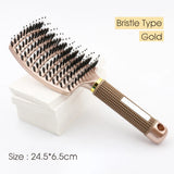 

Hair Brush Hair Comb Detangling Hair Brush Bristle&amp;Nylon Women Wet Massage Comb Curly Hairdressing Salon Styling Tools

