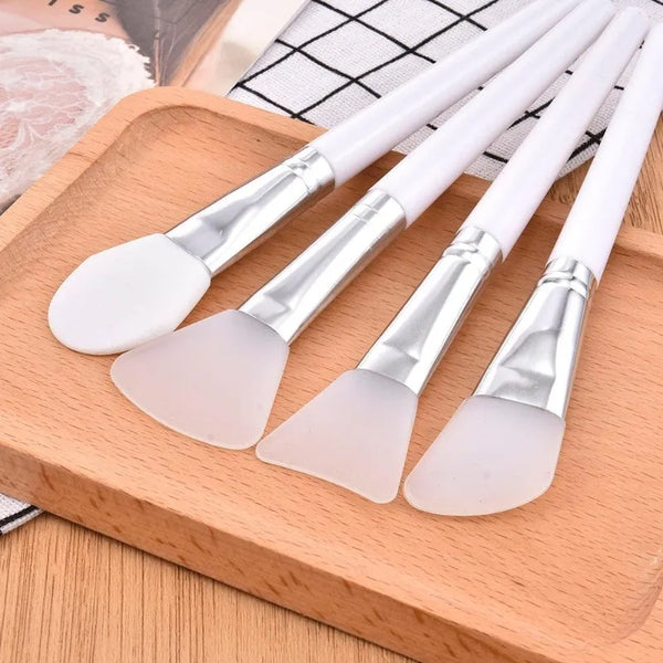 

4Pcs/set White Makeup Silicone Facial Mask Brush Professional Mud Cream Brushes DIY Skin Care Foundation Cosmetic Beauty Tool


