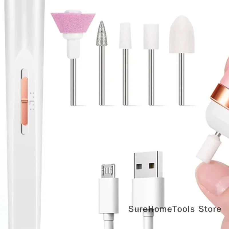 5 in 1 Professional Electric Nail Manicure Set with Light - Multi-Function Nail Drill Machine Kit for Salon & Home DIY Manicure