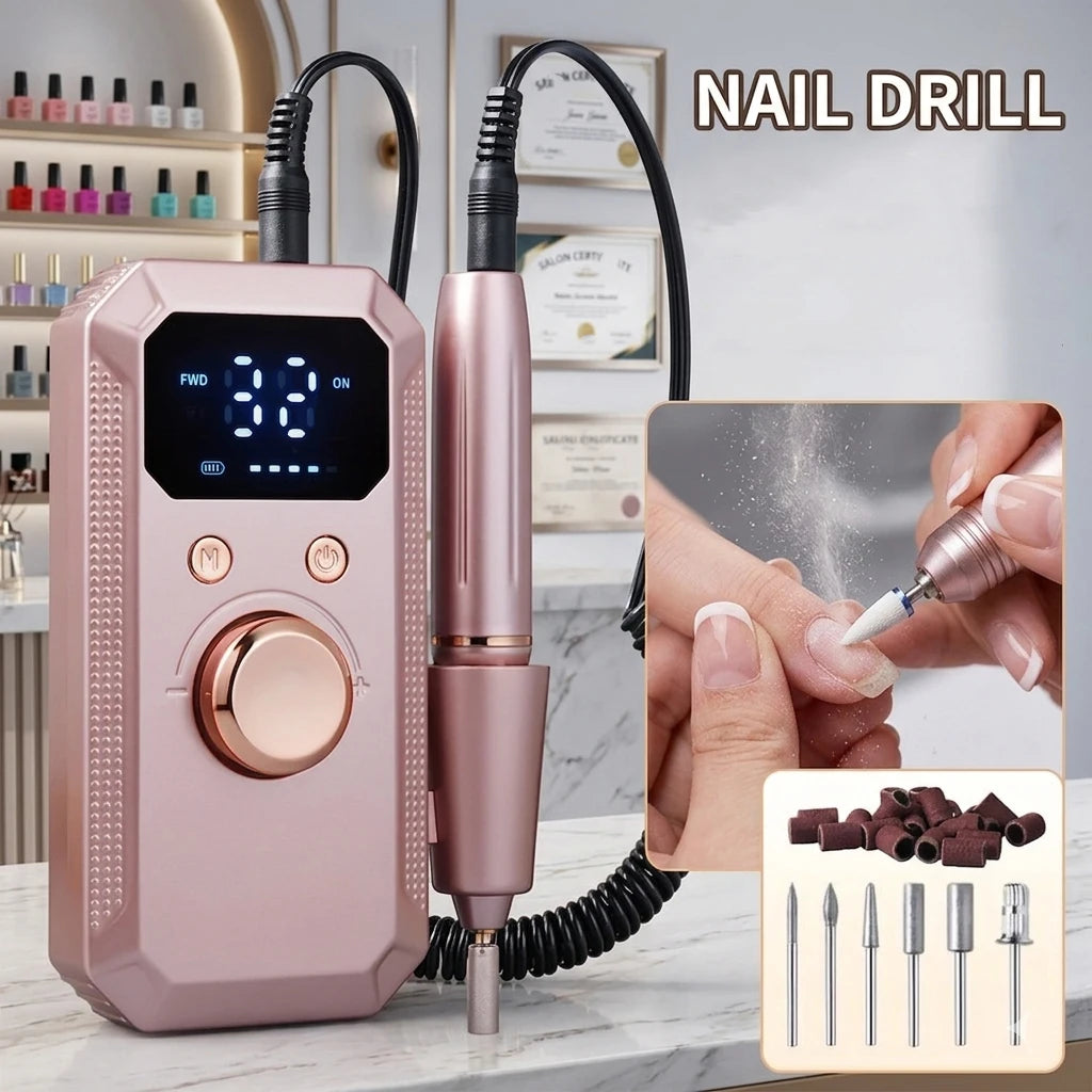 Electric Nail File Set, USB Charging Portable Nail Polisher and Foot Repair Tool, Professional Nail and Foot Shaping, Nail Drill