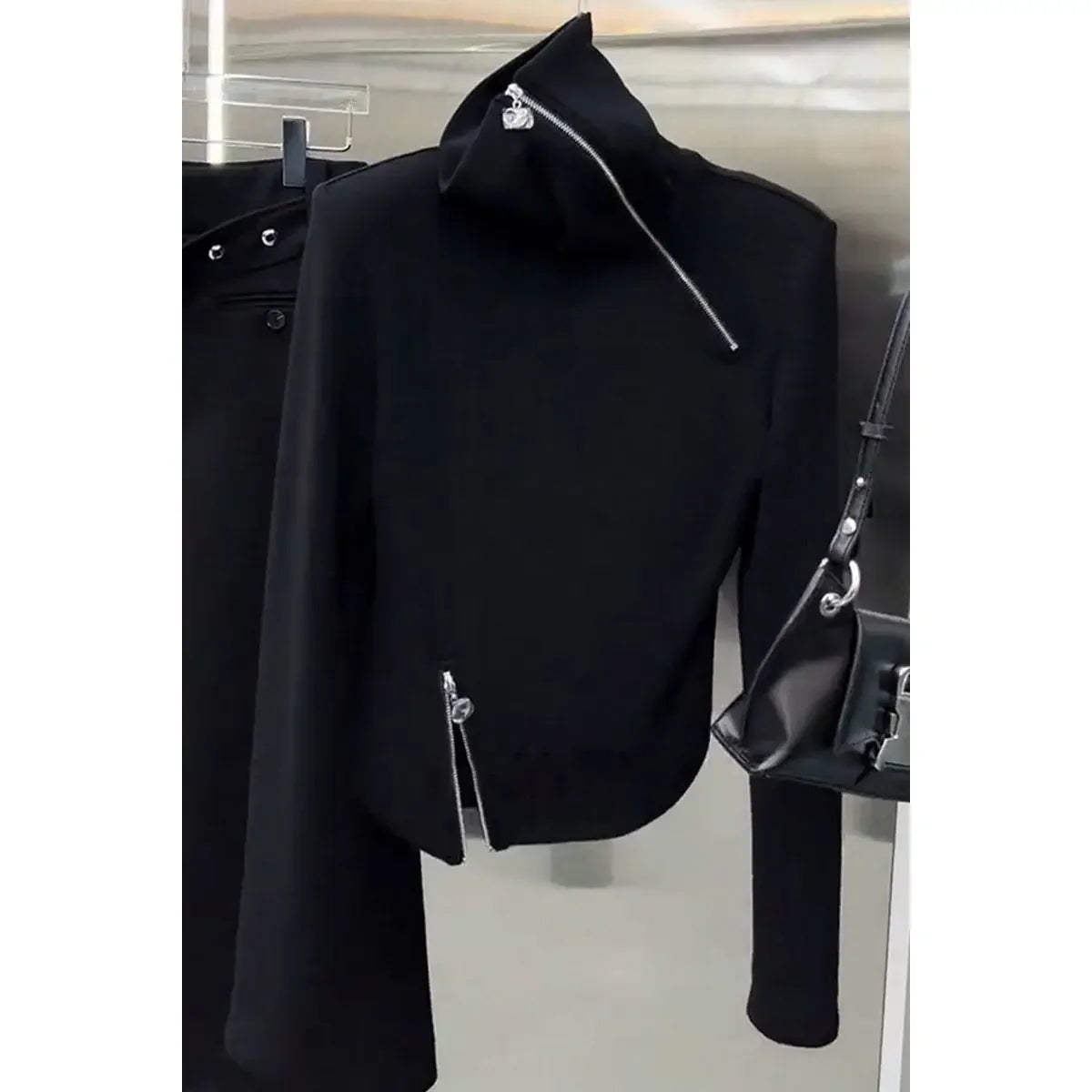 Oversized Hoodie Sudaderas Para Mujer Y2k Harajuku High Neck Zipper Sweatshirt Grunge Clothes for Women Streetwear Tops