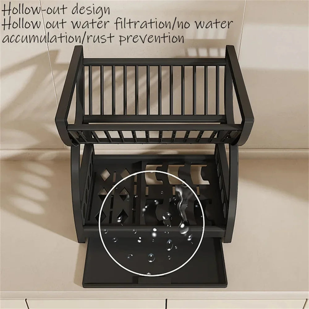 Kitchen Storage Rack, Bowl And Dish Storage Rack, Drain Rack, Household Multifunctional Bowl And Chopstick Rack Storage Box ﻿