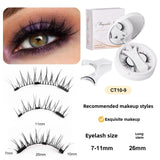 

Magnetic Eyelashes Set 1 Pair Reusable No Glue Needed False Eyelashes with Magnetic Tweezers Curly Faux Lashes Makeup Tool

