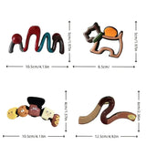 

4Pcs Elegant Large Hair Claw Clips for Women Chic Wavy Design with Color Accents Non-Slip Shark Clips Head Hair Accessories

