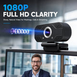 

USB Webcam with Built-in Microphone, Plug and Play PC Camera 360° Rotatable for Video Calls, Zoom, Teams, Streaming


