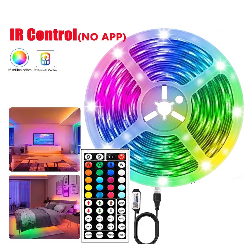Led Strips Lights For Room Smart Wifi Led Strip Alexa 5050 Rgb Led Tape Strips 5m 10m 15m 30m Music Sync Gaming Room Decoration