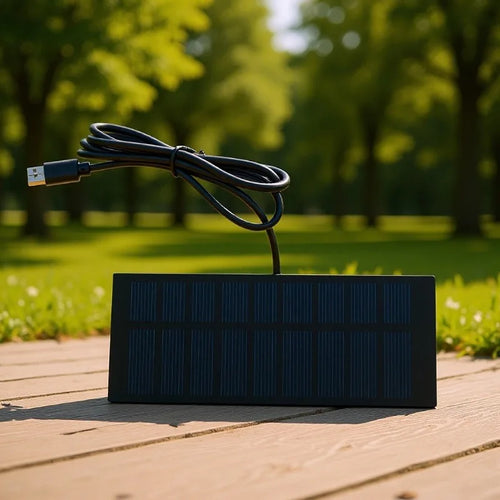 5W 5V Solar Charger Type-c Portable Power Bank Panel for Phone USB Devices Security Camera Camping Emergency Power Outage Backup