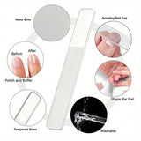 

4-piece black stainless steel nail clipper with nano glass file polishing nail file manicure tool set

