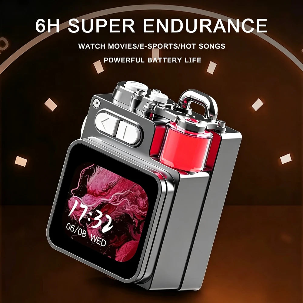 Bluetooth Speaker Smart Touch Screen Mini Portable Audio Player Outdoor Speakers Portable LED Display Screen with RGB Light