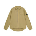 New Casual Minimalist Glasses Loose Long Sleeved Lapel Zipper Cardigan Shirt Youth Men's Shirt