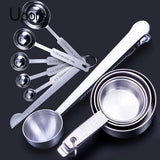 

UPORS Measuring Cups Premium Stackable Kitchen Measuring Spoon Set Stainless Steel Measuring Cups and Spoons Set


