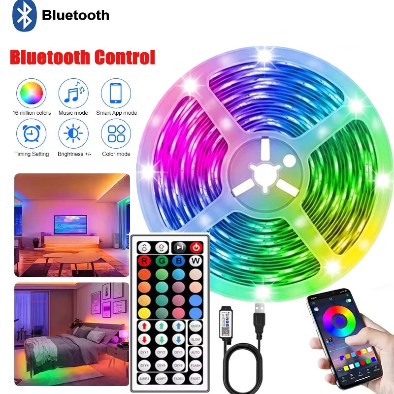 Led Strips Lights For Room Smart Wifi Led Strip Alexa 5050 Rgb Led Tape Strips 5m 10m 15m 30m Music Sync Gaming Room Decoration