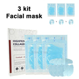 

Face Lifting  Firming Collagen Mask Set with Essence Spray Korean Absorbable Soluble Hyaluronic Acid Facial Mask Eye Patch Set


