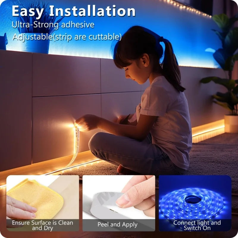 Smart LED Strip Lights 1m-40m Music Sync 5050 RGB Led Light with App and Remote Control Christmas Party Room Decoration Lighting