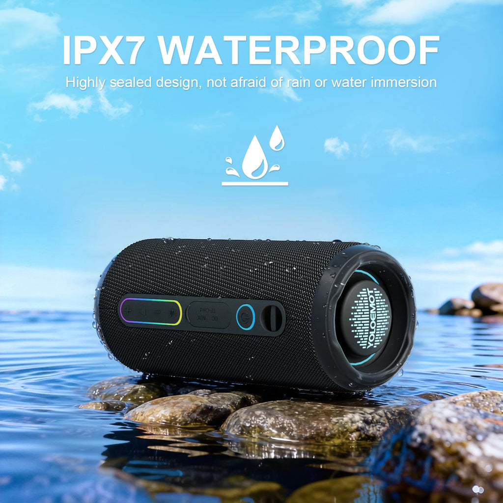 Bluetooth Speaker Portable Outdoor 24W Deep Bass IPX7 Waterproof 12H Playtime TWS Multi Pair EQ Stereo Camping Travel Party