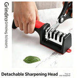 

Kitchen 4-Segment Knife with Gift Sharpener Household Multi-Functional Hand-Held 4Purpose Sharpening Tool Ceramic Grinding Wheel

