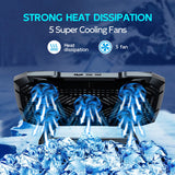 

COOLCOLD Laptop Cooling Pad for 12-17 Inch Laptop Cooler Stand, 5 Quiet Fans, 5 Angle Adjustable with Phone Holder

