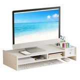 

Monitor Stand Riser 2-Tier Desk Shelf 4.3 Inch Height Computer Riser with Storage Organizer for Home Laptop PC TV Work Table

