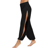 

High Waist Leggings Women High Slit Hippie Haren Pants Sport Fitness Running Yoga Pilates Joggers Casual Trousers Tapered Pants

