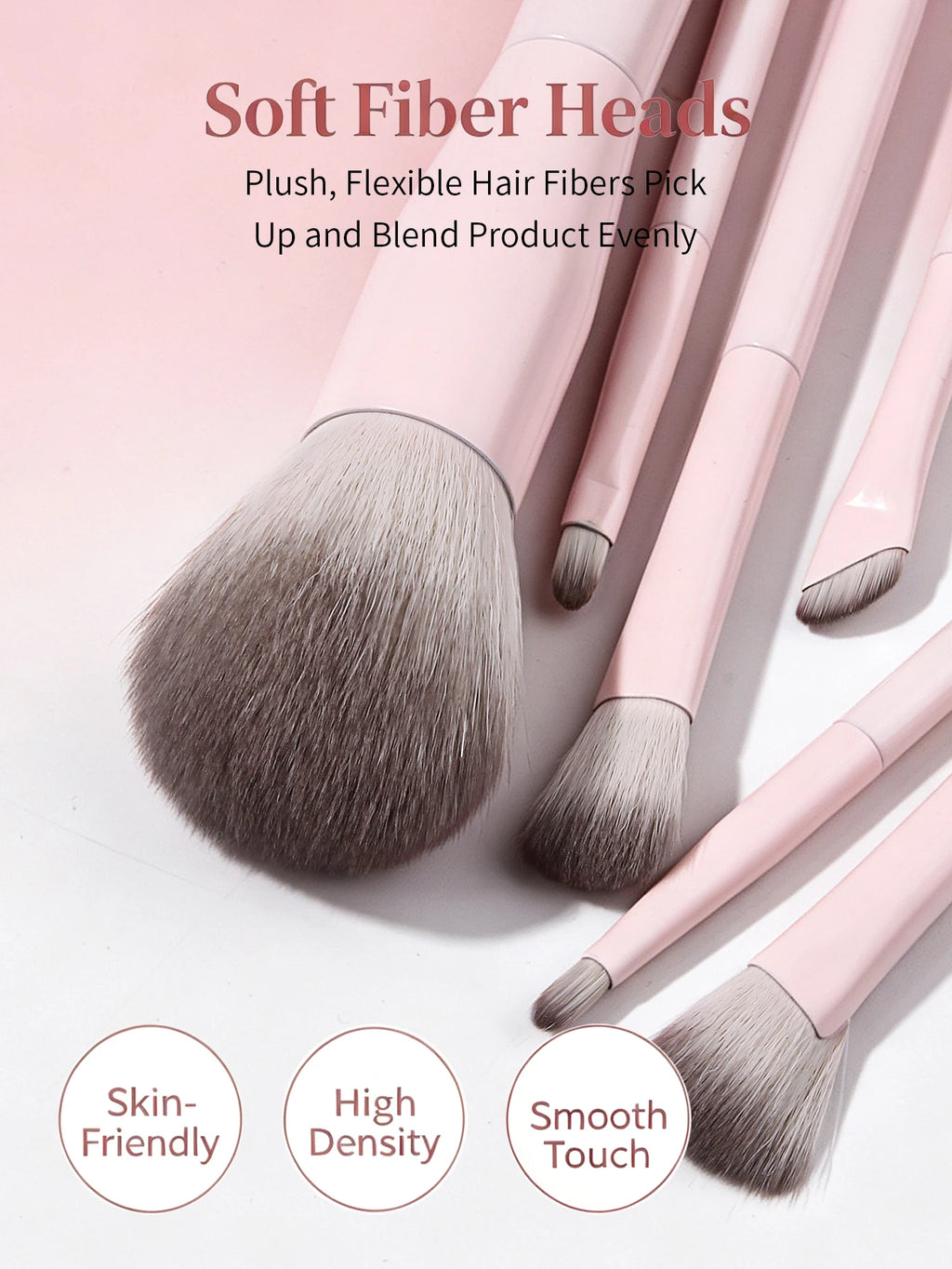 Makeup Brush Set - Soft Synthetic Hair Brushes for Beauty Tools - Foundation Brush, Blush Brush, Eye Shadow Brush, Powder Puff