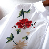 

Embroidered Shirt For Women Blouse Artistic Blous Retro Woman Blouse Loose Top Lapel Cardigan Summer Leisure Woman Clothes Shirt

